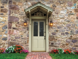 Exterior of a wooden door